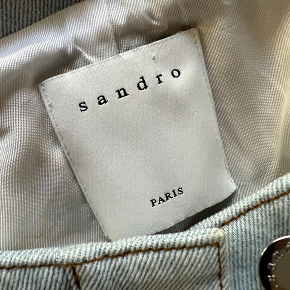 SANDRO PARIS. SZ 34 gorgeous large motif , and denim. Mixed texture - Picture 7 of 11